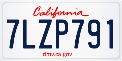 CA license plate 7LZP791