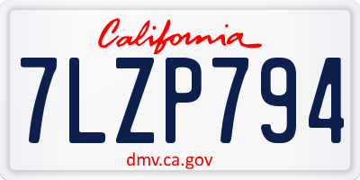 CA license plate 7LZP794