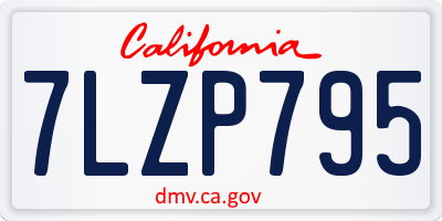 CA license plate 7LZP795