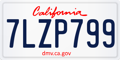 CA license plate 7LZP799