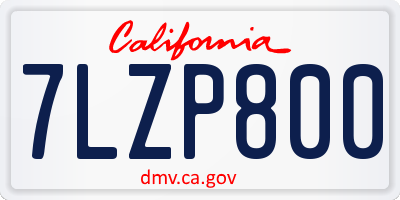 CA license plate 7LZP800