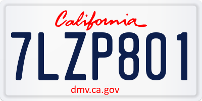 CA license plate 7LZP801