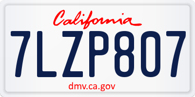 CA license plate 7LZP807