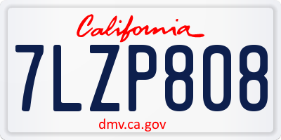 CA license plate 7LZP808