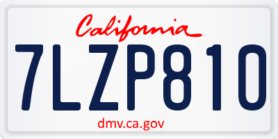 CA license plate 7LZP810