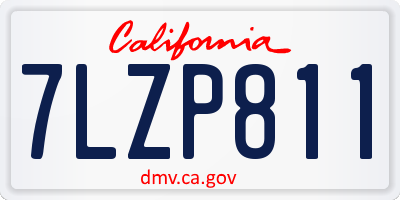 CA license plate 7LZP811