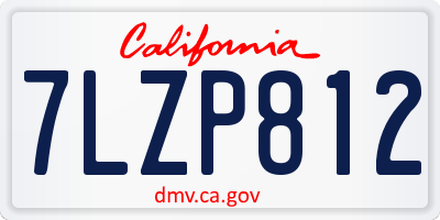 CA license plate 7LZP812
