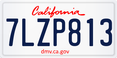 CA license plate 7LZP813