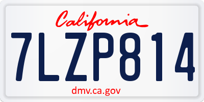 CA license plate 7LZP814