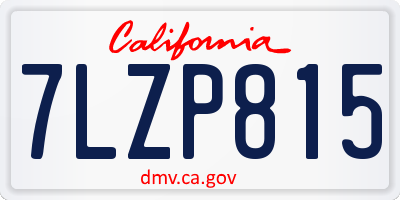 CA license plate 7LZP815