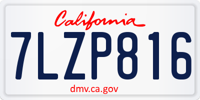 CA license plate 7LZP816