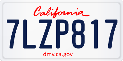 CA license plate 7LZP817