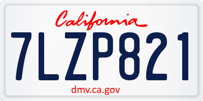 CA license plate 7LZP821