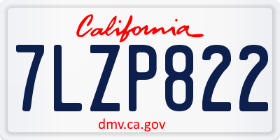 CA license plate 7LZP822