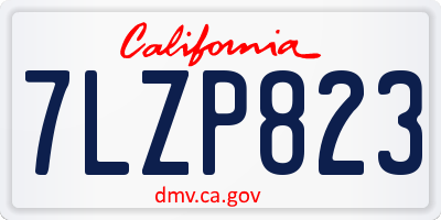CA license plate 7LZP823