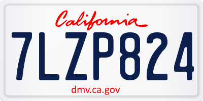 CA license plate 7LZP824