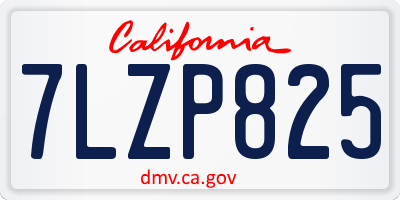 CA license plate 7LZP825