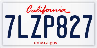 CA license plate 7LZP827