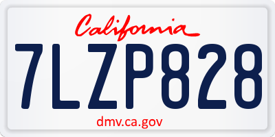 CA license plate 7LZP828