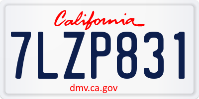 CA license plate 7LZP831