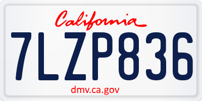 CA license plate 7LZP836