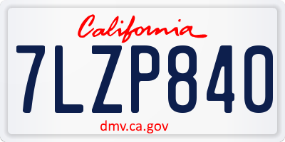 CA license plate 7LZP840