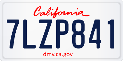 CA license plate 7LZP841
