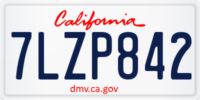 CA license plate 7LZP842