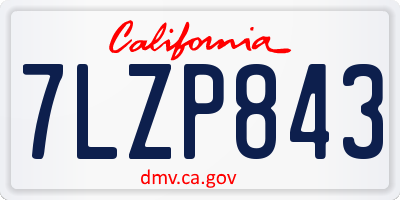 CA license plate 7LZP843