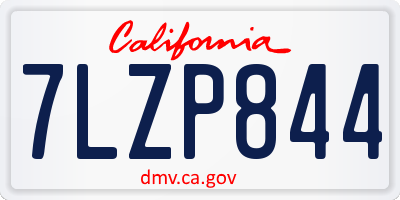 CA license plate 7LZP844