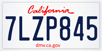 CA license plate 7LZP845