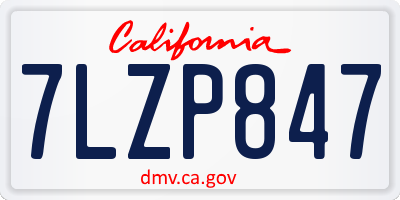 CA license plate 7LZP847