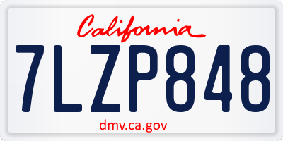 CA license plate 7LZP848