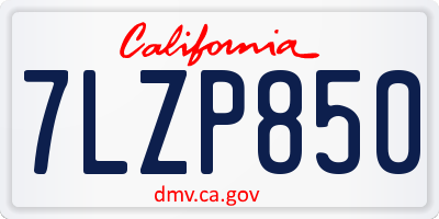 CA license plate 7LZP850