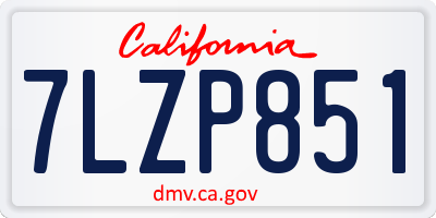 CA license plate 7LZP851