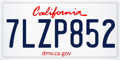 CA license plate 7LZP852
