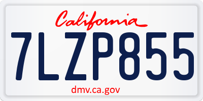 CA license plate 7LZP855