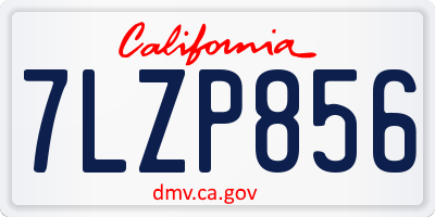 CA license plate 7LZP856