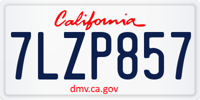 CA license plate 7LZP857