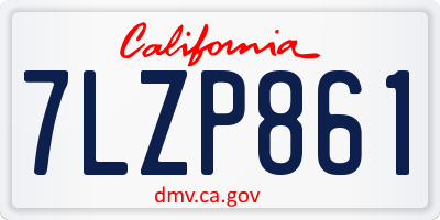 CA license plate 7LZP861