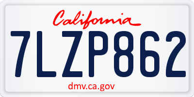 CA license plate 7LZP862