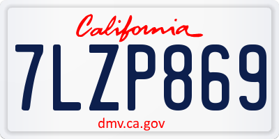 CA license plate 7LZP869