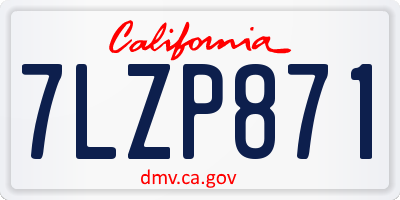CA license plate 7LZP871