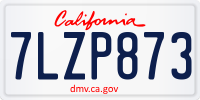 CA license plate 7LZP873