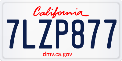 CA license plate 7LZP877