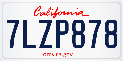 CA license plate 7LZP878