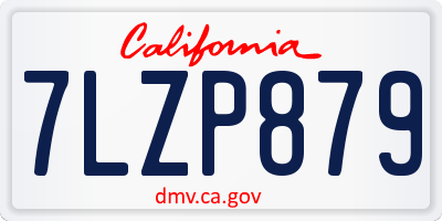 CA license plate 7LZP879