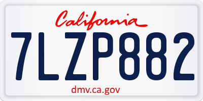 CA license plate 7LZP882