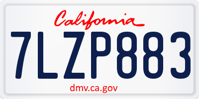 CA license plate 7LZP883
