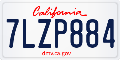 CA license plate 7LZP884